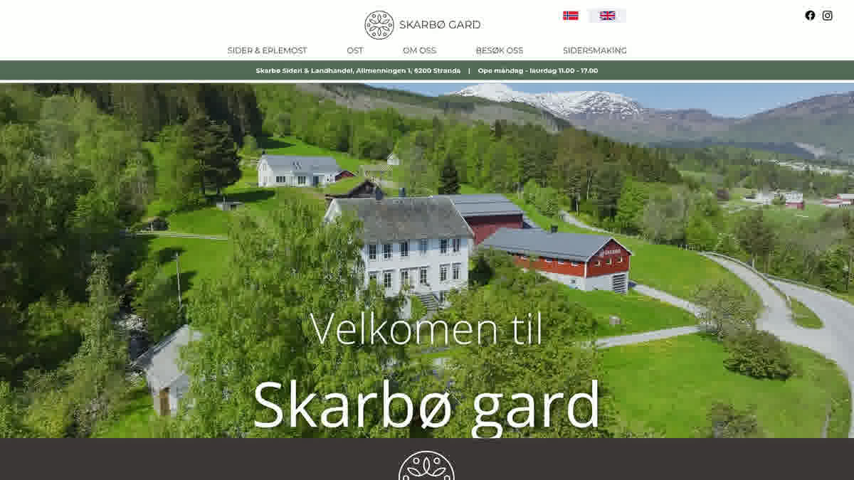 Skarbø Gard nettside